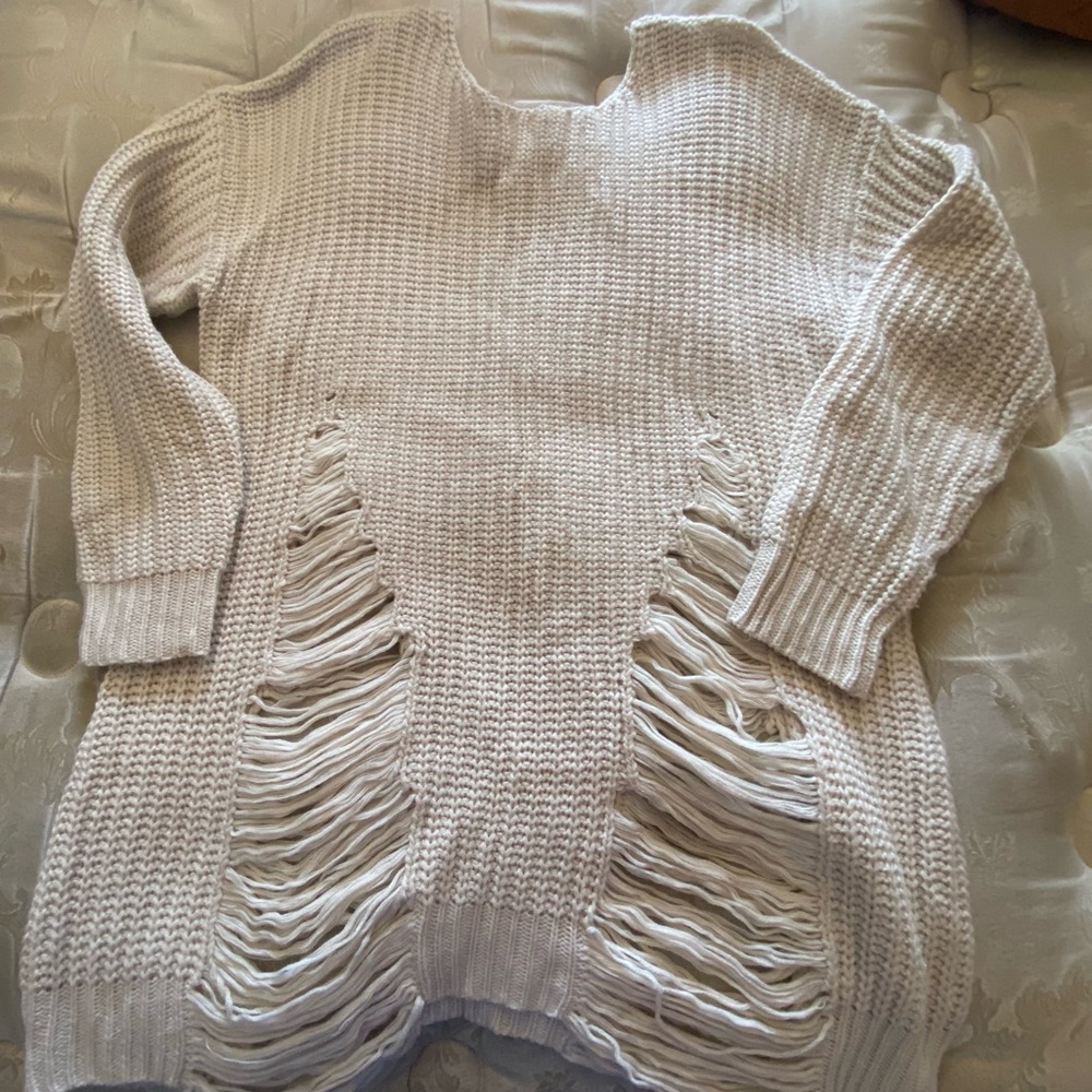 Distressed/Ripped Oversized Sweater